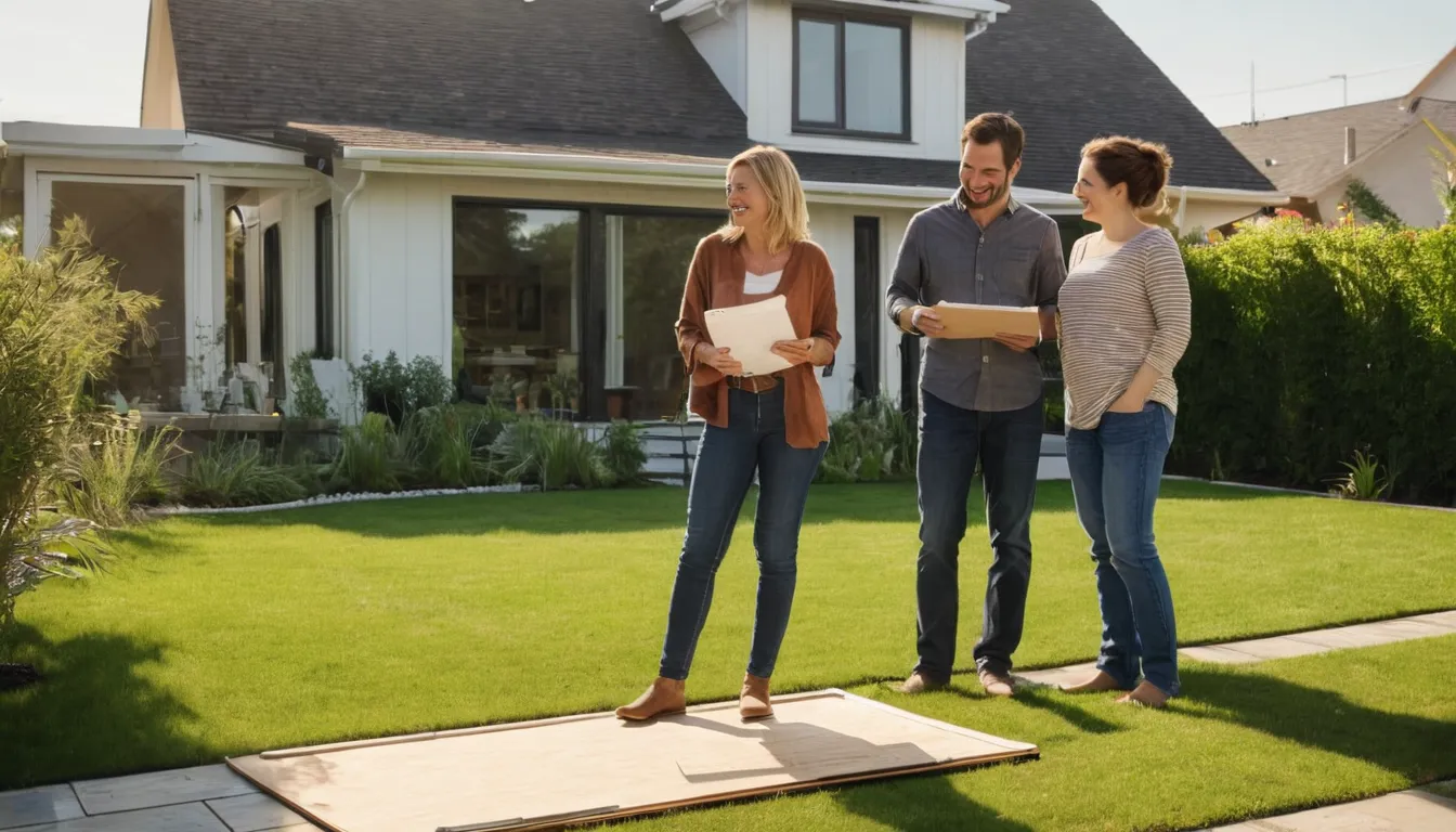 A homeowner reviewing concrete patio plans with a local provider in the The Village of Indian Hill area